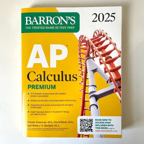Barron’s AP Calculus Premium 2025: Prep Book w/12 Practice Tests, Review, Online - Picture 1 of 4